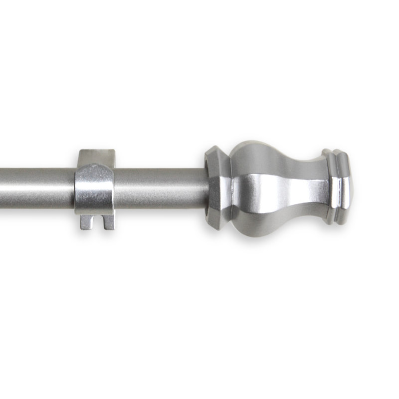 Tringle à rideaux simple Gallager, l 84 po à 120 po, Nickel satiné