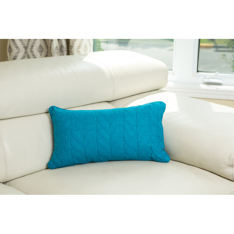Leaf Solid Lumber Pillow, Teal