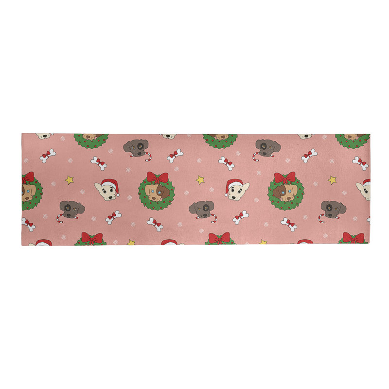 Tapis rouge/vert/gris zone fait main, Tapis de couloir 2 pi x 8 pi