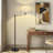 Caden 62 in. Mid-Century Modern Extendable LED Floor Lamp with Fabric Drum Shade-555392107