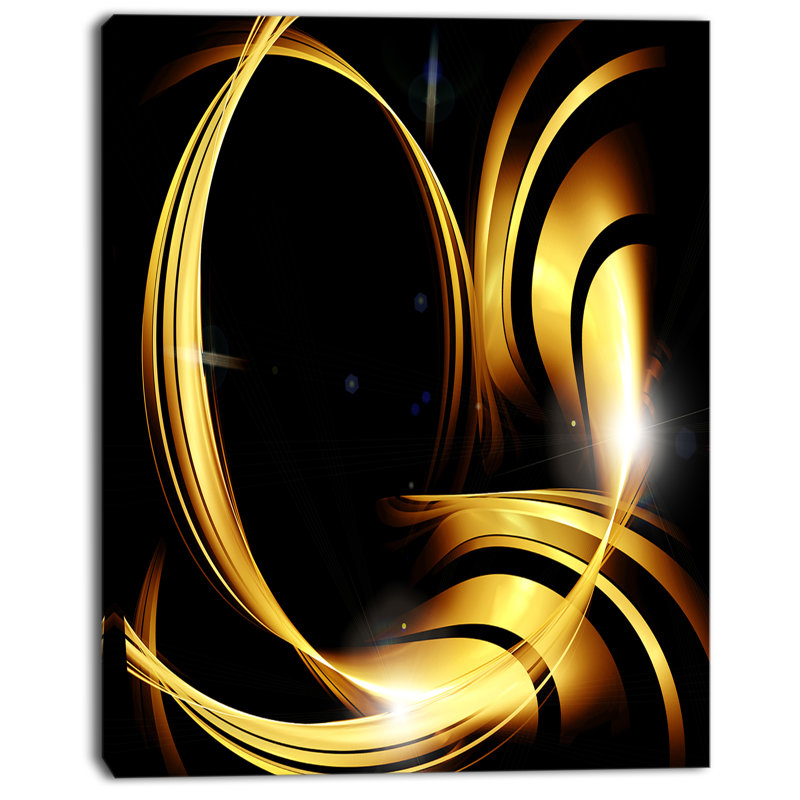 « golden abstract warm fractal design », impression sur toile tendue, H 20 po x l 12 po x P 1po