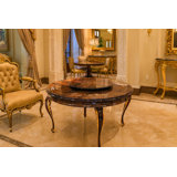 Athena Round Walnut Wood Dining Table