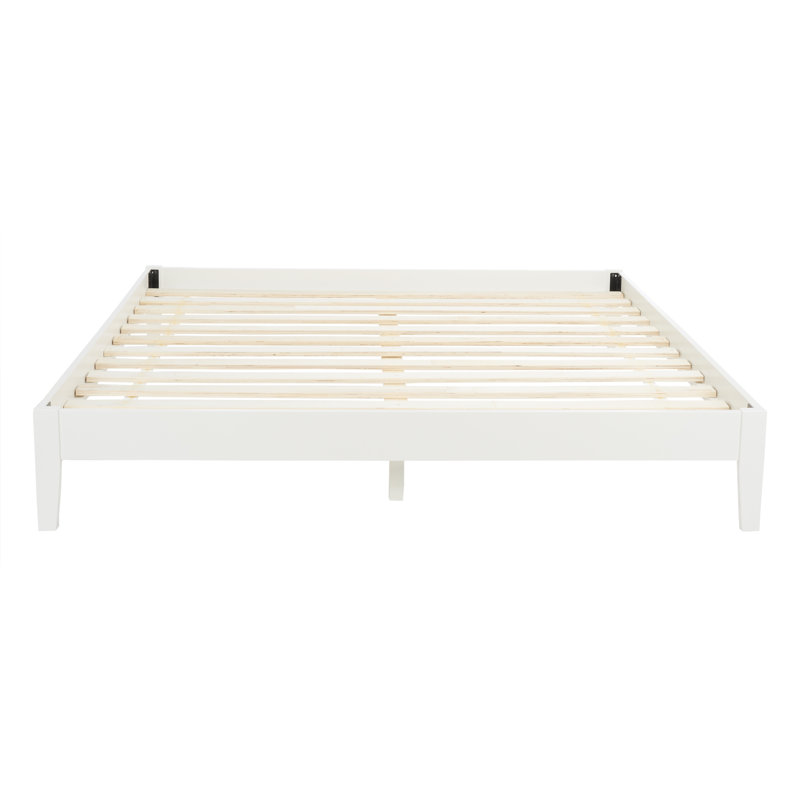 Alyson Wood King Bed Frame, White Wash, Queen