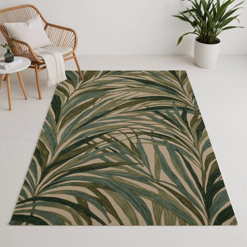 Tapis d'intérieur et d'extérieur brun Botanical, Rectangle 9 pi x 12 pi
