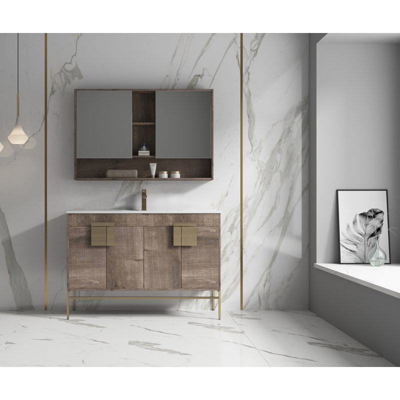 Jezabel 48'' Single Bathroom Vanity with Ceramic Top
