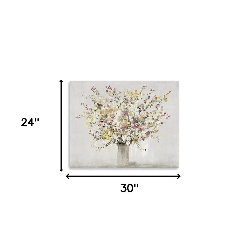 Grandes fleurs sauvages colorées dans un vase, art mural