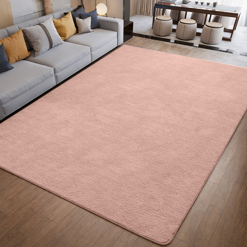 Solid Colour Machine Tufted Shag Area Rug, Rectangle 200 x 290 cm, Pink