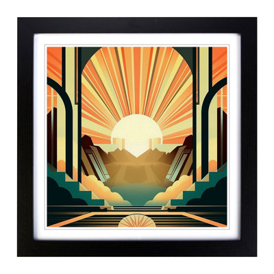 Sunrise Art Deco No.10 - Framed Print