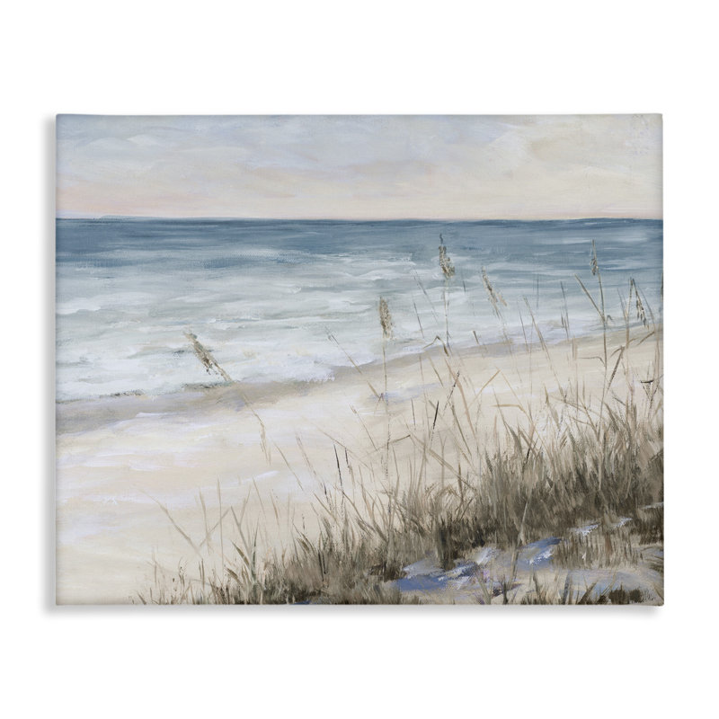 «Traditional Beach Coast Line Tall Grass Soft Sky Black», estampe numérique encadrée par Julie Derice, H 36 po x l 48 po