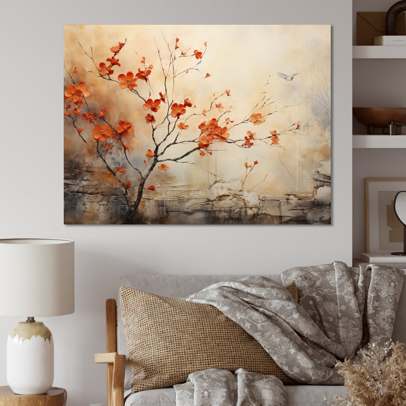 «Maple Trees Glowing Embers I», reproduction d'art sur toile érable, H 16 po x l 32 po x P 1 po, Toile tendue