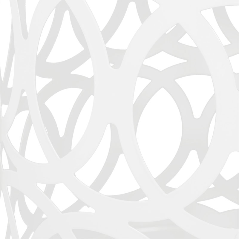 Charmante table de bout d'extérieur en métal au design moderne et durable, Blanc