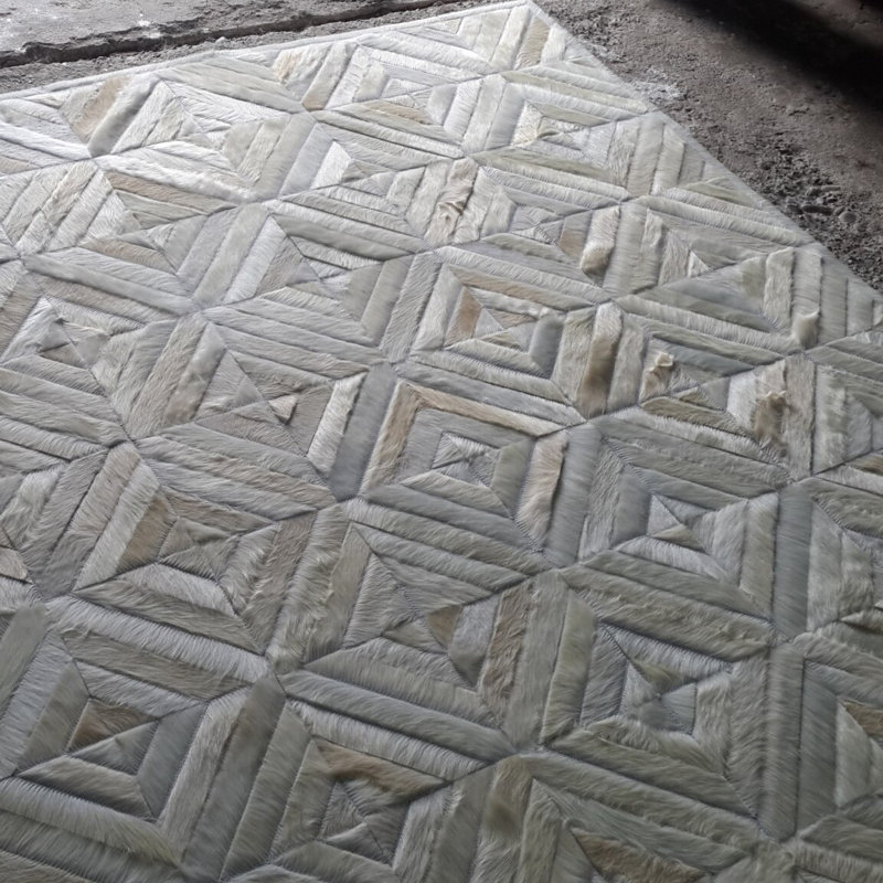 Bellflower Cowhide Patchwork Indoor Rug