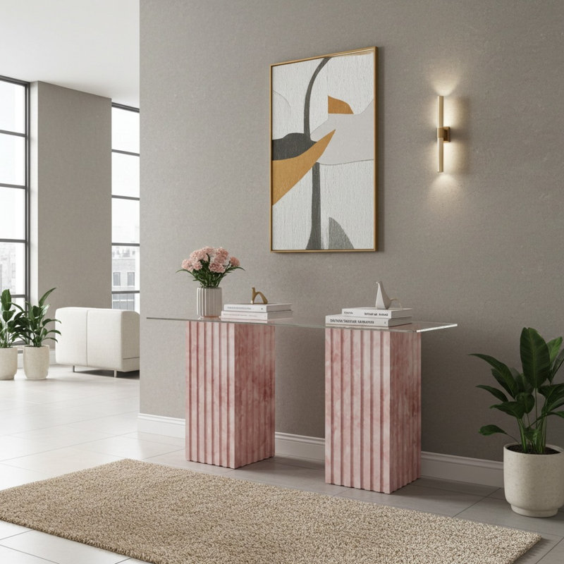 Cannelé Console Table, Malachite