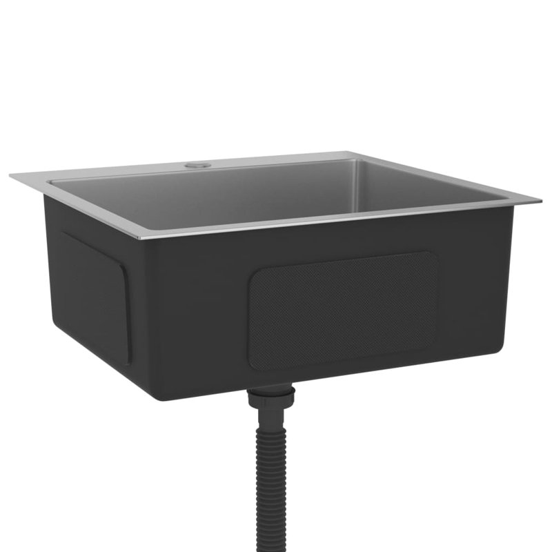 Lystra Handmade Kitchen Sink Stainless Steel, Silver