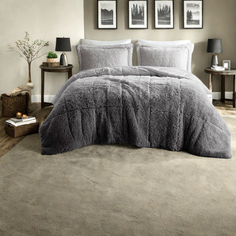 Ensembles de literie douillets en fausse fourrure de polyester pour une maison moderne