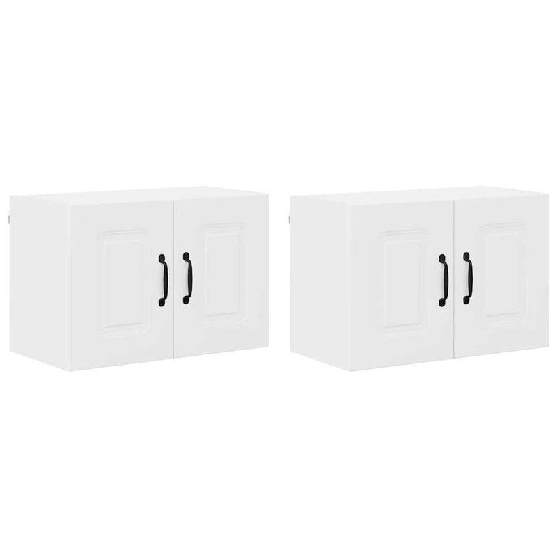 Vidaxl Kitchen Wall Cabinet 2 Pcs High Gloss White 60 X 31 X 40 Cm, White