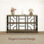 Table de canapé industrielle de 55 po, console de rangement à 3 niveaux avec design géométrique unique, table d'appoint derrière le canapé pour l'entrée, le salon, le vestibule, le couloir, le bureau - brun rustique