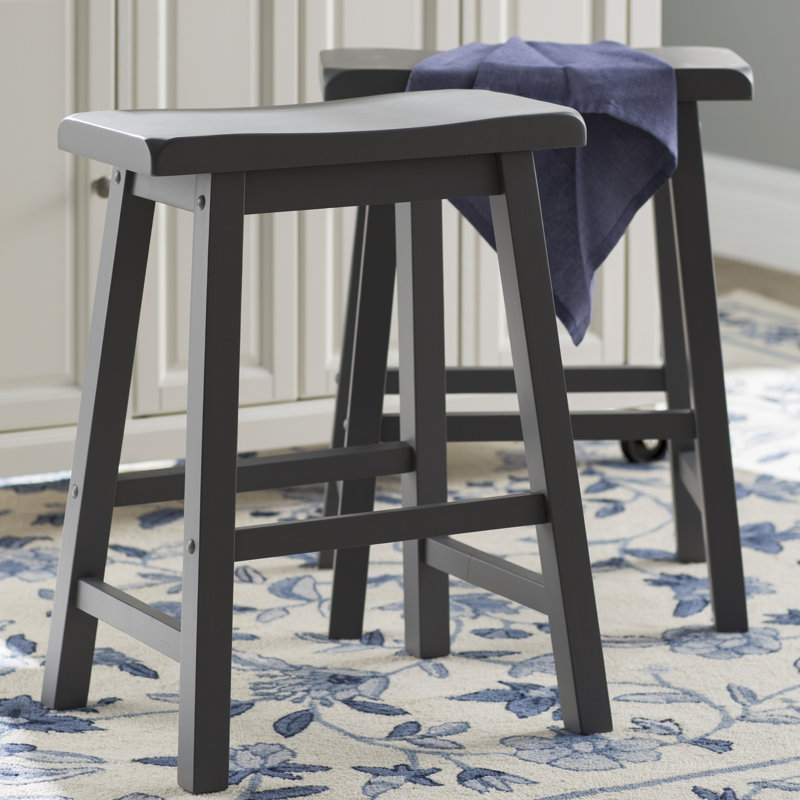 Whitworth Solid Wood Stool, Bar Stool (29" Seat Height), Antique Black
