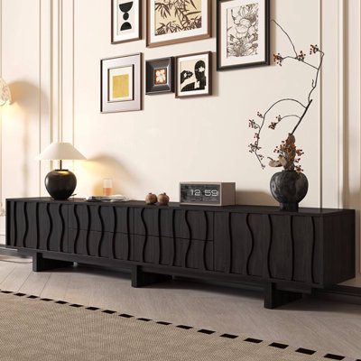 Retro Black Manufactured Wood TV Stands
