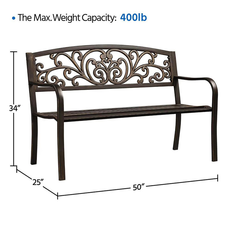 Banc de jardin en métal Nazarria