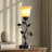 Hebel 18.5" Antique Floral Table Lamp Set With USB Ports
