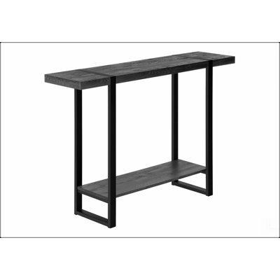Accent Table, Console, Entryway, Narrow, Sofa, Black Laminate, Black Metal, Contemporary, Modern