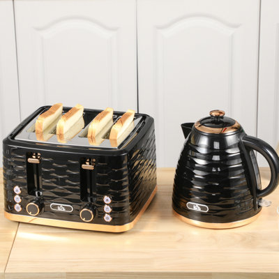 HOMCOM Kettle and Toaster Set 1.7L Rapid Boil Kettle & 4 Slice Toaster