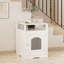 Meuble de litière pour chat, maison de chat d'intérieur en bois avec armoire fermée, meuble de litière caché avec tablette de rangement, table d'appoint moderne pour salon ou chambre à coucher