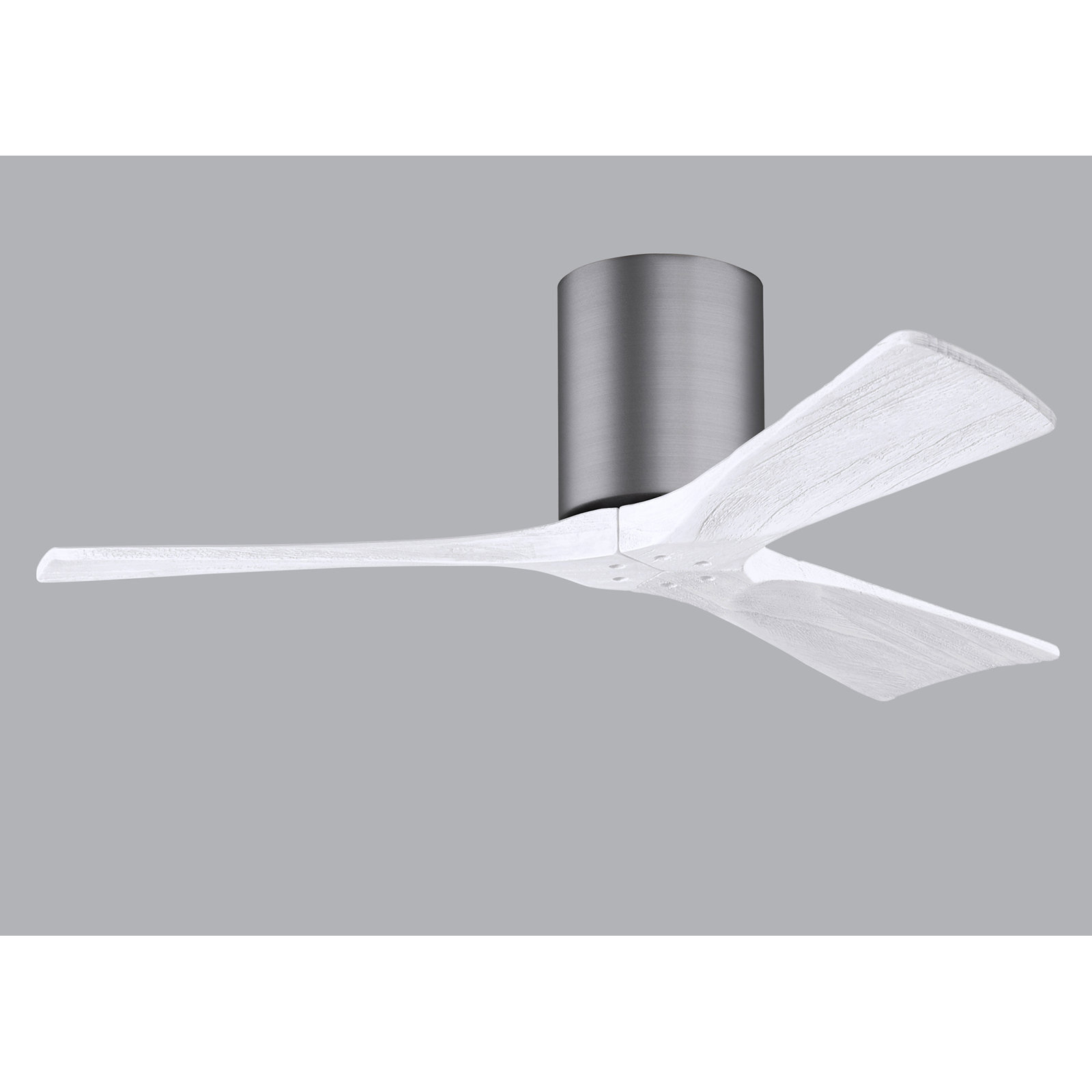 Olivier 3 Blade Ceiling Fan, Matte White, Brushed Pewter, 42"