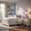 Ensemble de chambre à coucher grand lit, rangement de tiroir, blanc, ensemble de 3 pièces avec 2 tables de chevet-128121124-128121133-128121131