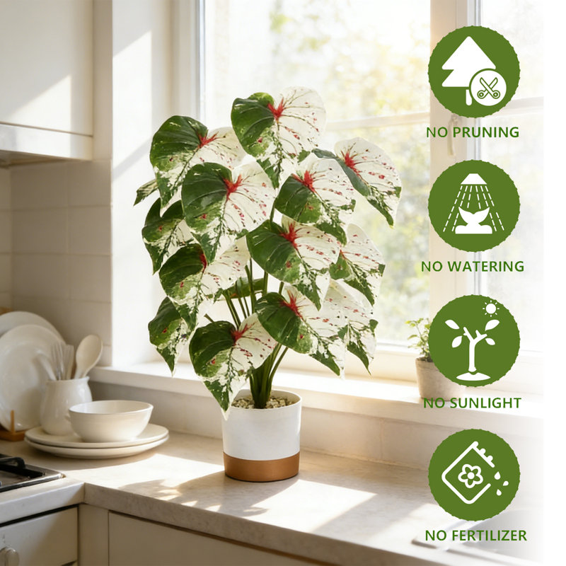 Arbre artificiel plante tropicale, pot de fleur blanc, arbre artificiel, bureau à la maison, salon, maison de campagne, arbre décoratif moderne, pas d'arrosage, arbre artificiel