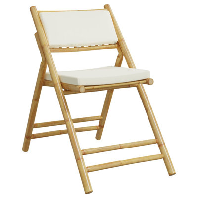  Ensemble de 6 chaises bistro en bambou crème, tissu (100% polyester)