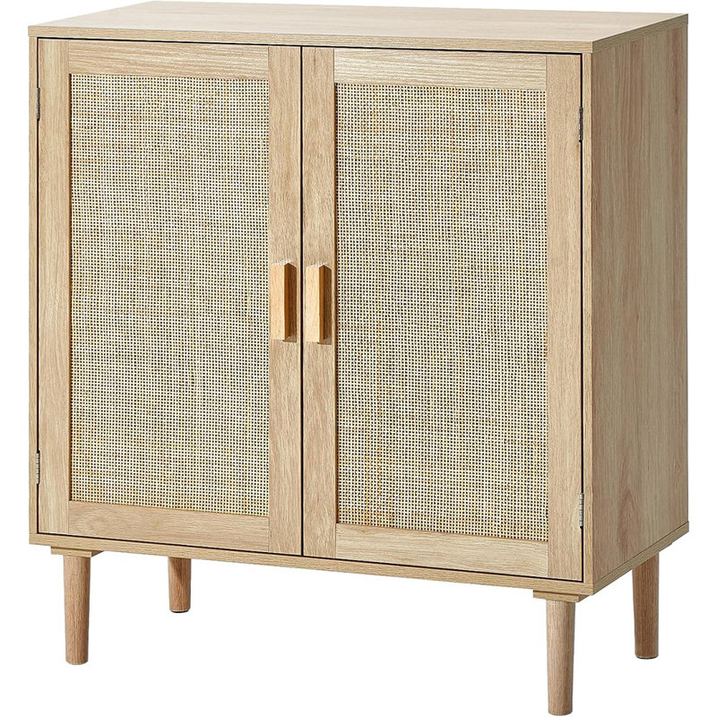 Buffet en rotin avec portes magnétiques - Naturel