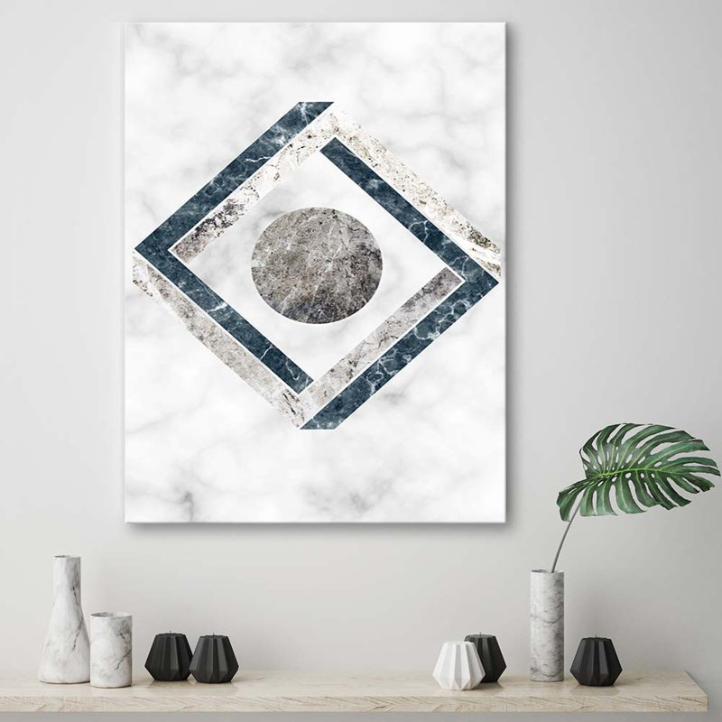 Geometric Abstract - No Frame Print on Canvas, 100cm H x 70cm W