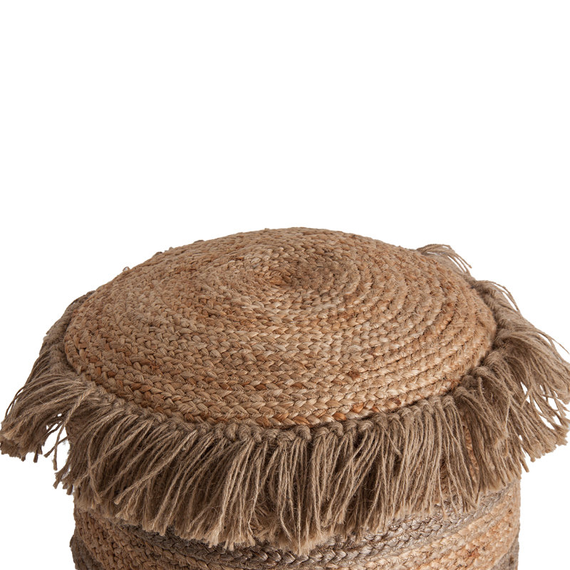 Tassarolo 43cm Wide Round Striped Pouffe Ottoman