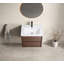 Meuble-lavabo mural noir brun 23 po x 18 po x 19 po - facile à assembler avec des panneaux numérotés, un tiroir à fermeture en douceur et une finition résistante aux égratignures pour un rangement moderne dans la salle de bain
