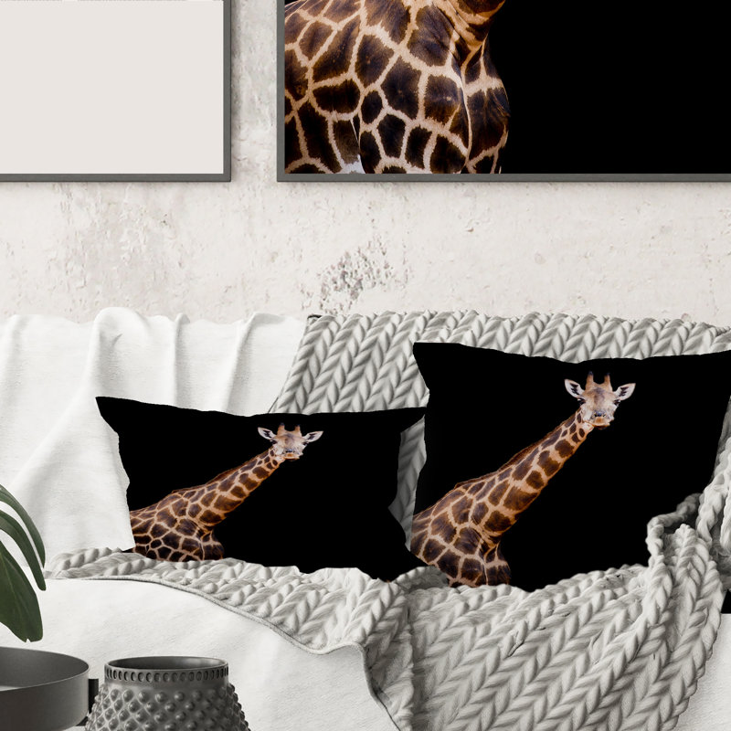 Portrait d'une girafe VII Housse de coussin rectangulaire et insert