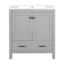 Meuble-lavabo de 30 po avec lavabo simple, meuble-lavabo encastré, armoire de rangement avec 2 portes et un tiroir, fermeture en douceur, rangement multifonctionnel, structure en bois massif-112367406