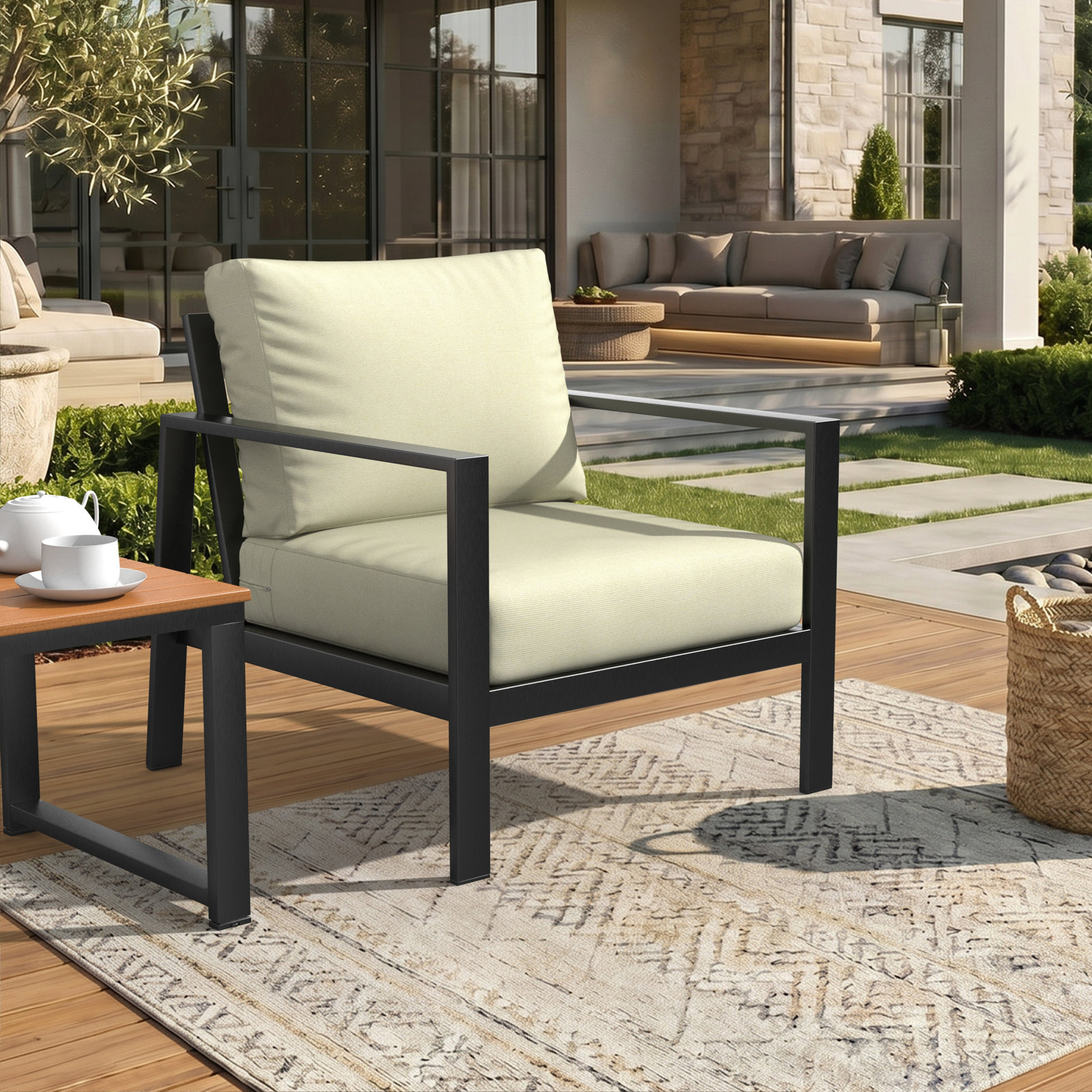 Outdoor Sunbrella Seat/Back Cushion, Sunbrella® Canvas Canvas
