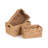 3 Piece Water Hyacinth Wicker Rectangular Storage Basket Set