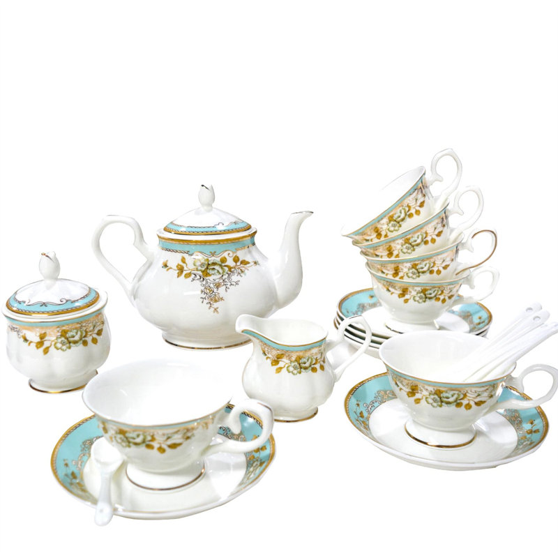 DNGJU 28oz. Floral Teapot Set