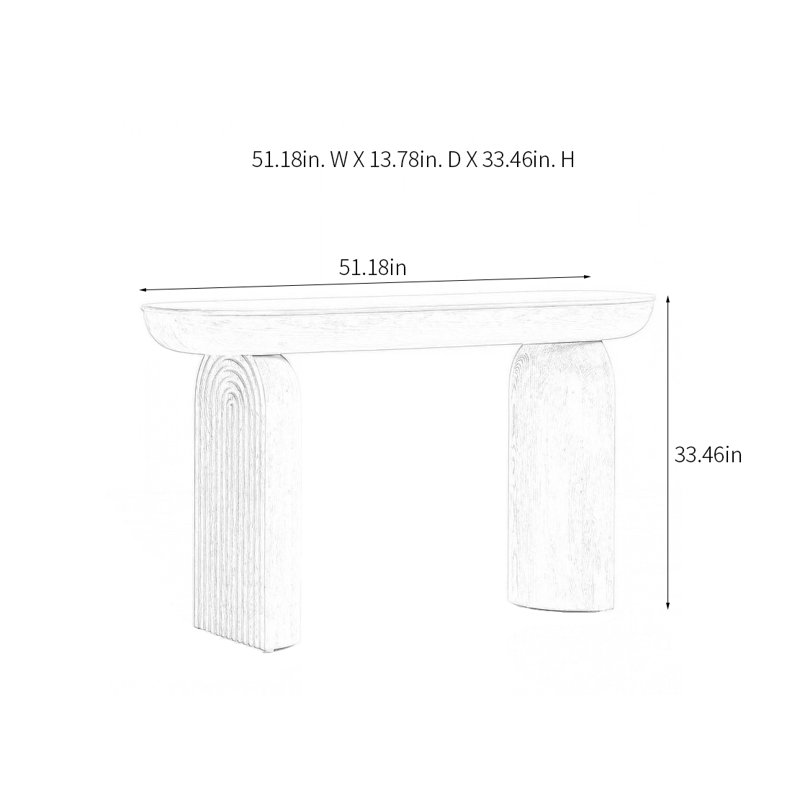 Retro Creative Art Console Table, 33.46" H x 51.18" W x 13.78" D