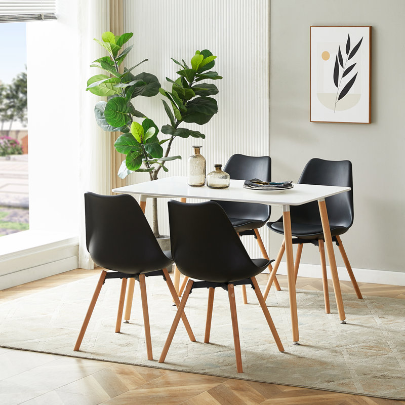 Wendell 4 - Person Dining Set, Black