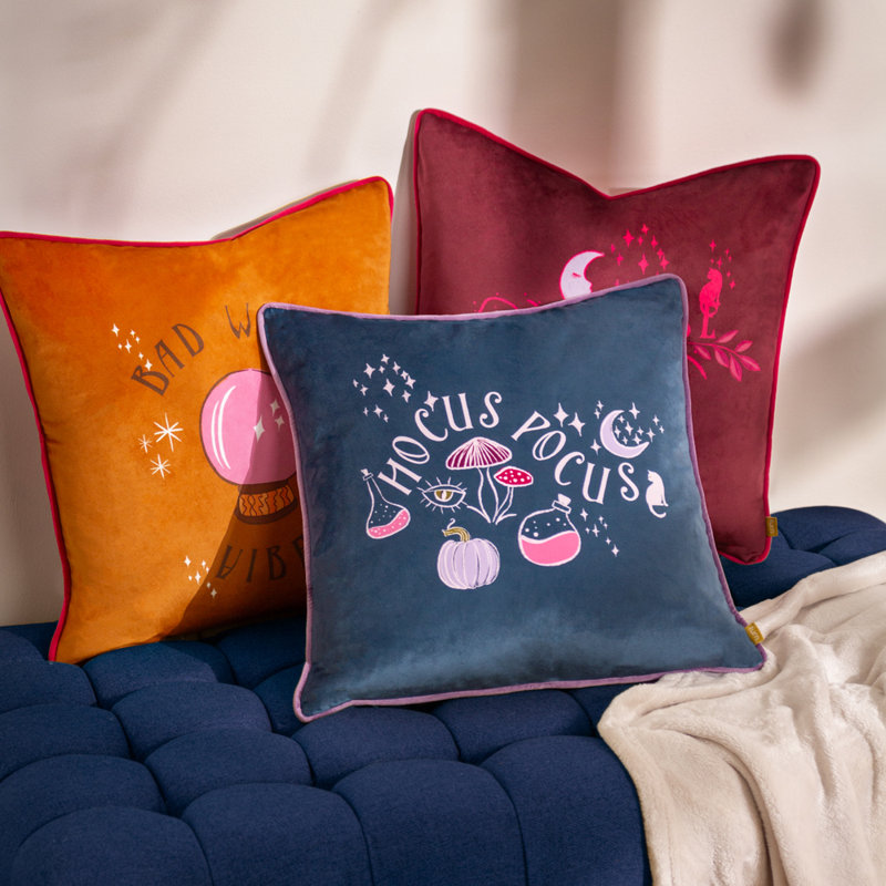 Bad Witch Vibes Square Throw Pillow Cover