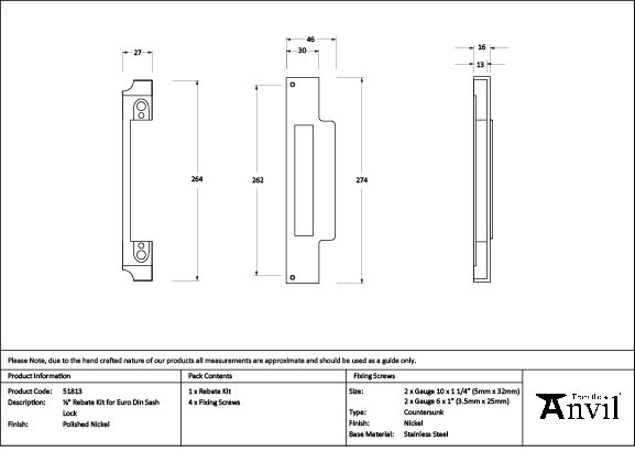 Rebate Kit, Polished Nickel
