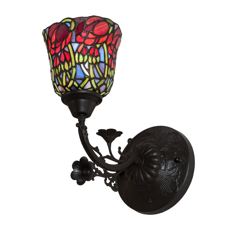 Appliquee à bras 1 lumières rosebud