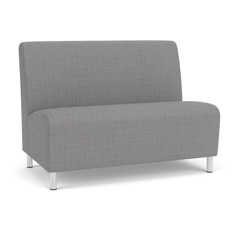 Causeuse sans accoudoirs Ravenna, Acier brossé, Gris chambray
