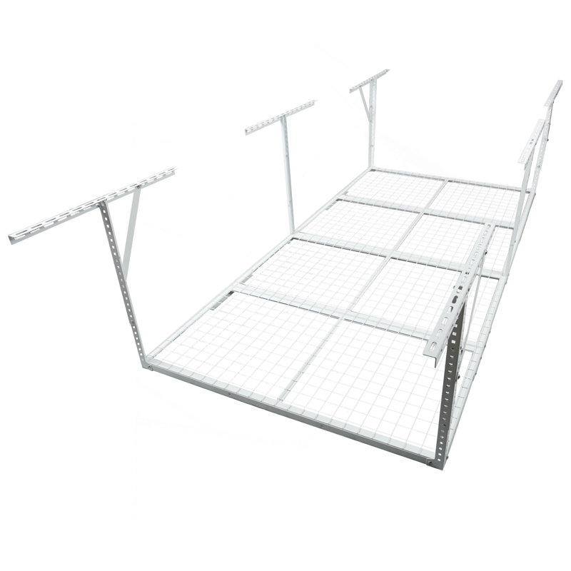 Étagère de rangement suspendue pour garage de 1,2 x 2,4 m (4 x 8 pi), structure métallique robuste, hauteur réglable de 56 à 102 cm (22 à 40 po), capacité de charge de 272 kg (600 lb).