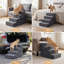 Escalier pour chiens de grande race, échelle en mousse à 4 marches avec revêtement antidérapant en polyester, rampe d'accès douce pour lits et canapés, aide à l'accès pour chiens âgés ou blessés, gris