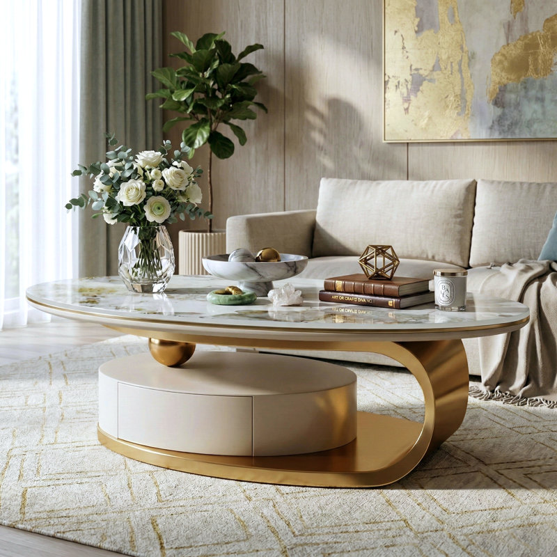 Pedestal Coffee Table with Storage